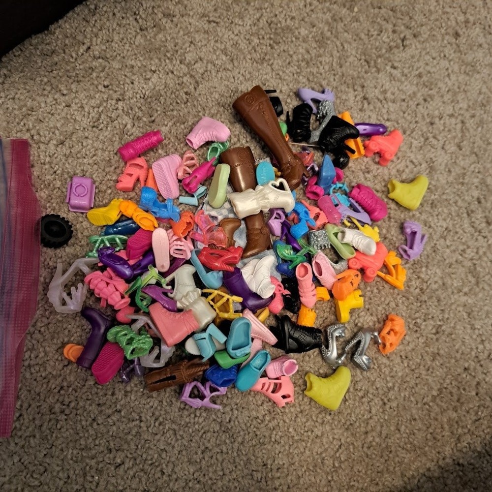 Mixed Lot Doll Shoes Boots Heels Sneakers Sandals Barbie Bratz Accessories 50+pc